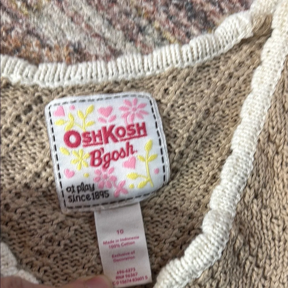 OshKosh B'gosh vintage girls size 10 cotton floral sweater gorgeous
